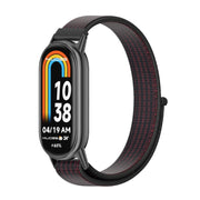 For Xiaomi Smart Band 10 / 9 / 8 Mijobs Breathable Nylon Loop Watch Band(Black Red)