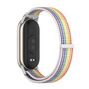 For Xiaomi Smart Band 10 / 9 / 8 Mijobs Breathable Nylon Loop Watch Band(Colorful Silver)