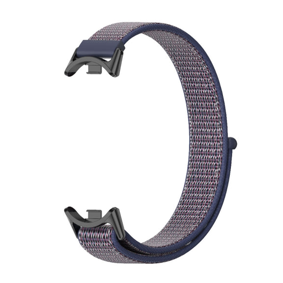 For Xiaomi Mi Band 8 / 9 / 9 NFC Mijobs Breathable Nylon Loop Watch Band(Midnight Blue Black)