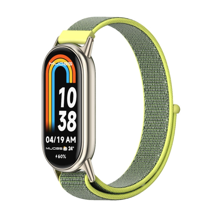 For Xiaomi Mi Band 8 / 9 / 9 NFC Mijobs Breathable Nylon Loop Watch Band(Bright Yellow Light Gold)