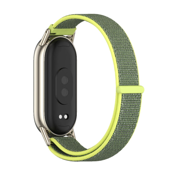 For Xiaomi Mi Band 8 / 9 / 9 NFC Mijobs Breathable Nylon Loop Watch Band(Bright Yellow Light Gold)