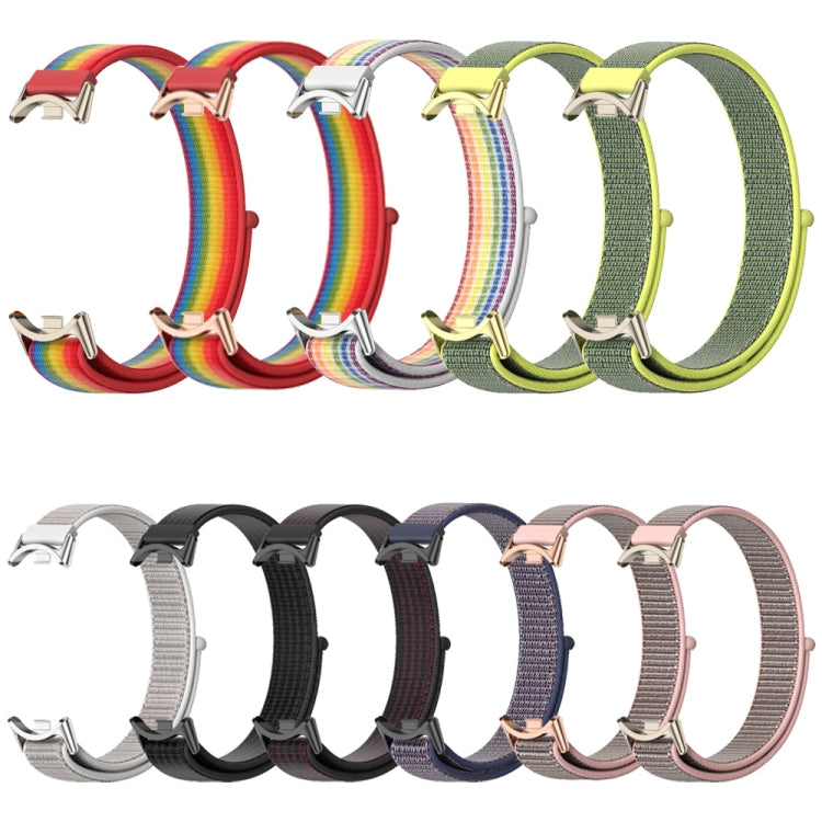 For Xiaomi Smart Band 10 / 9 / 8 Mijobs Breathable Nylon Loop Watch Band(Colorful Silver)