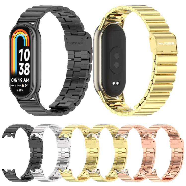 For Xiaomi Smart Band 10 / 9 / 8 Mijobs Bamboo Buckle Stainless Steel Watch Band(Silver)