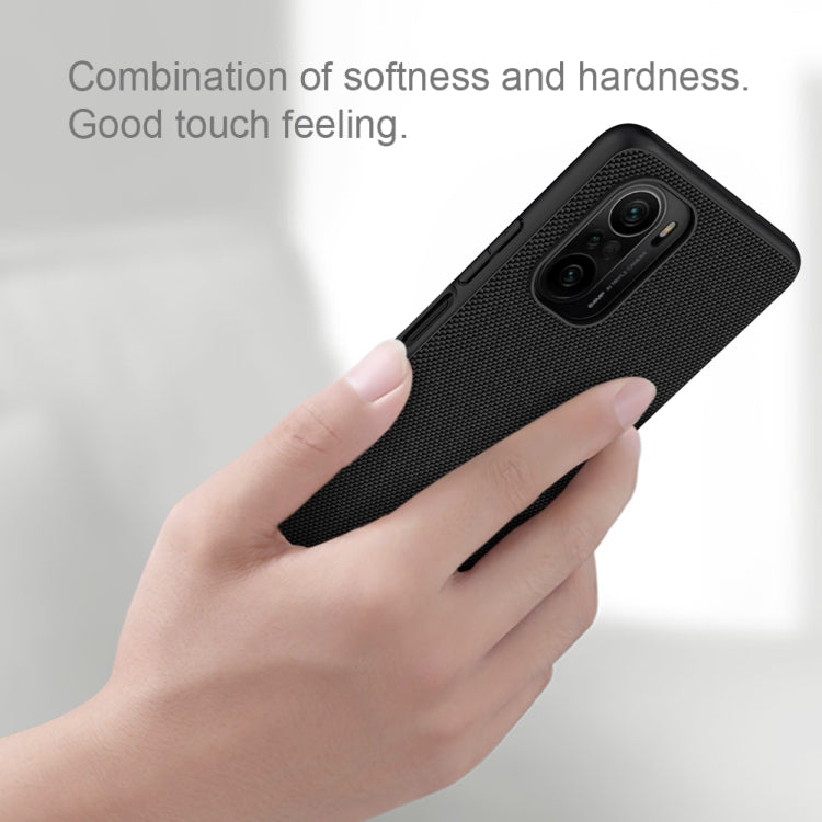 For Xiaomi Redmi K40 / K40 Pro / K40 Pro+ NILLKIN Shockproof TPU + PC Textured Phone Case(Black)