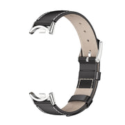 For Xiaomi Mi Band 8 / 9 / 9 NFC Mijobs Genuine Leather Watch Band(Black Silver)