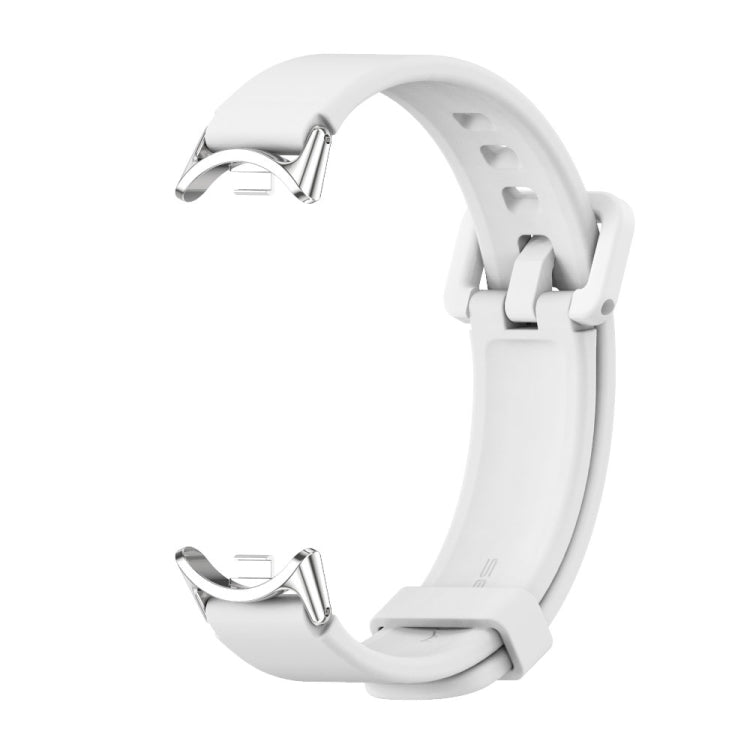 For Xiaomi Mi Band 8 / 9 / 9 NFC Mijobs Silicone Breathable Watch Band(White Silver)