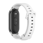 For Xiaomi Mi Band 8 / 9 / 9 NFC Mijobs Silicone Breathable Watch Band(White Silver)
