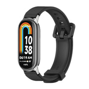 For Xiaomi Mi Band 8 / 9 / 9 NFC Mijobs Silicone Breathable Watch Band(Black Silver)
