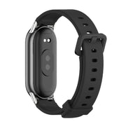 For Xiaomi Mi Band 8 / 9 / 9 NFC Mijobs Silicone Breathable Watch Band(Black Silver)