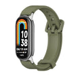 For Xiaomi Mi Band 8 / 9 / 9 NFC Mijobs Silicone Breathable Watch Band(Army Green+Silver) - Watch Bands by MIJOBS | Online Shopping South Africa | PMC TechLife | Buy Now Pay Later Mobicred