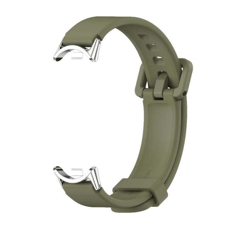 For Xiaomi Mi Band 8 / 9 / 9 NFC Mijobs Silicone Breathable Watch Band(Army Green+Silver)