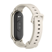 For Xiaomi Mi Band 8 / 9 / 9 NFC Mijobs Silicone Breathable Watch Band(Grey+Light Gold)