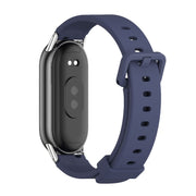 For Xiaomi Mi Band 8 / 9 / 9 NFC Mijobs Silicone Breathable Watch Band(Midnight Blue+Silver)