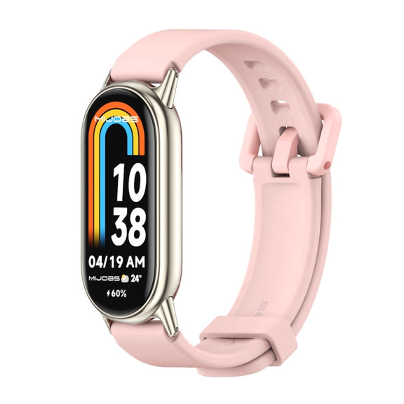 For Xiaomi Mi Band 8 / 9 / 9 NFC Mijobs Silicone Breathable Watch Band(Pink Light Gold)