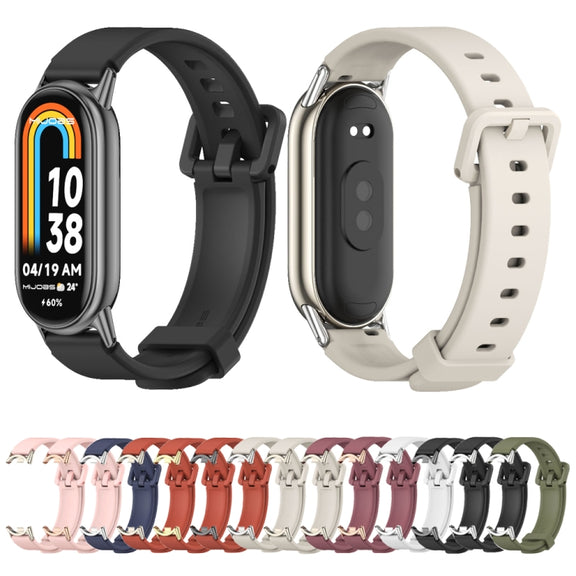 For Xiaomi Mi Band 8 / 9 / 9 NFC Mijobs Silicone Breathable Watch Band(Pink Light Gold)