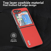 For Samsung Galaxy Z Flip5 ABEEL Genuine Leather Luolai Series Phone Case(Red)