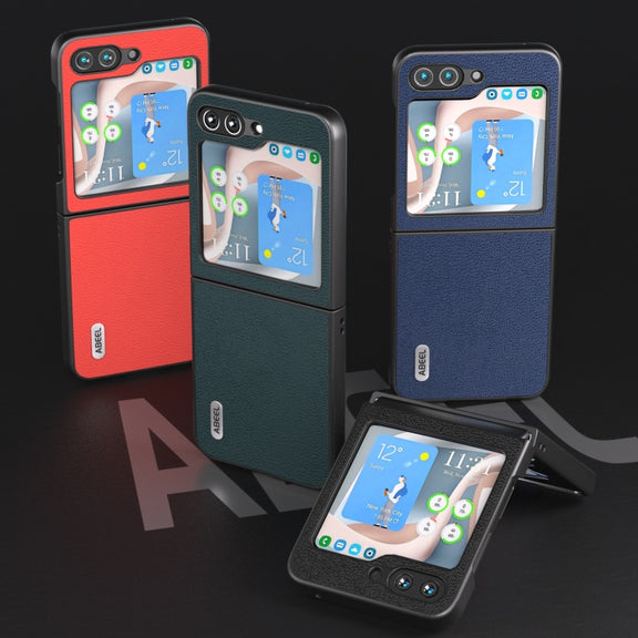 For Samsung Galaxy Z Flip5 ABEEL Genuine Leather Luolai Series Phone Case(Red)
