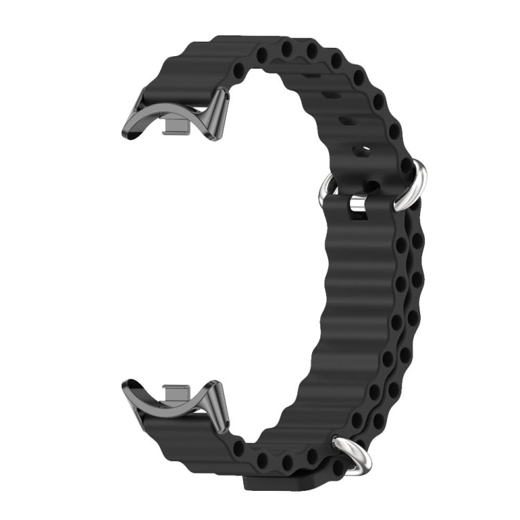 For Xiaomi Mi Band 8 / 9 / 9 NFC Mijobs Marine Silicone Breathable Watch Band(Black)