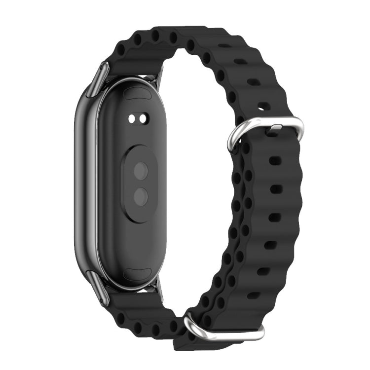 For Xiaomi Mi Band 8 / 9 / 9 NFC Mijobs Marine Silicone Breathable Watch Band(Black)