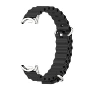 For Xiaomi Mi Band 8 / 9 / 9 NFC Mijobs Marine Silicone Breathable Watch Band(Black Silver)