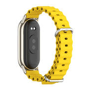 For Xiaomi Mi Band 8 / 9 / 9 NFC Mijobs Marine Silicone Breathable Watch Band(Yellow Light Gold)