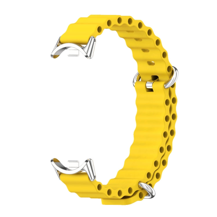 For Xiaomi Mi Band 8 / 9 / 9 NFC Mijobs Marine Silicone Breathable Watch Band(Yellow Silver)