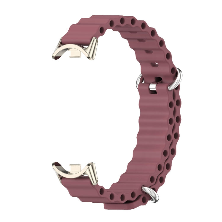 For Xiaomi Smart Band 10 / 9 / 8 Mijobs Marine Silicone Breathable Watch Band(Wine Red Light Gold)