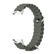 For Xiaomi Mi Band 8 / 9 / 9 NFC Mijobs Marine Silicone Breathable Watch Band(Khaki Green Silver)