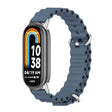 For Xiaomi Mi Band 8 / 9 / 9 NFC Mijobs Marine Silicone Breathable Watch Band(Space Blue Silver) - Watch Bands by MIJOBS | Online Shopping South Africa | PMC TechLife | Buy Now Pay Later Mobicred