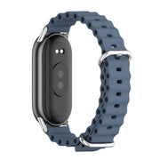 For Xiaomi Mi Band 8 / 9 / 9 NFC Mijobs Marine Silicone Breathable Watch Band(Space Blue Silver)