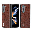 For Samsung Galaxy Z Fold5 ABEEL Genuine Leather Ostrich Texture Phone Case(Coffee) - free shipping - PMC TechLife - Order now!