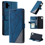 For Samsung Galaxy A04e /F04 Skin Feel Splicing Leather Phone Case(Blue)