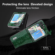 For Samsung Galaxy Z Flip5 ABEEL Genuine Leather Weilai Series Phone Case(Green)