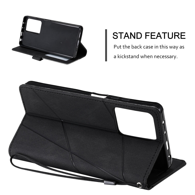 For Redmi Note 12 5G Skin Feel Splicing Horizontal Flip Leather Phone Case(Black)