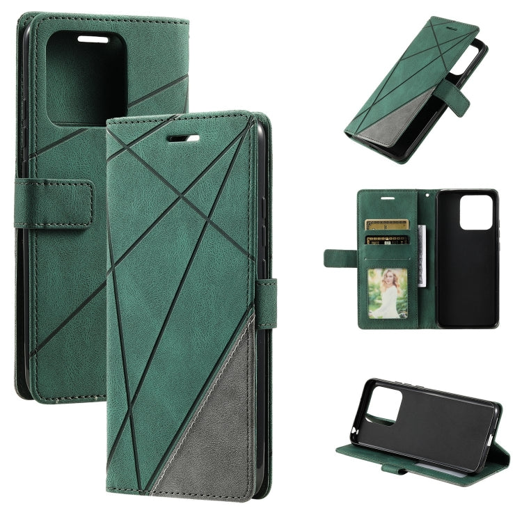 For Xiaomi 13 Pro Skin Feel Splicing Horizontal Flip Leather Phone Case(Green)
