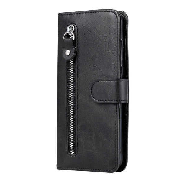 For Honor X6a Calf Texture Zipper Leather Phone Case(Black)