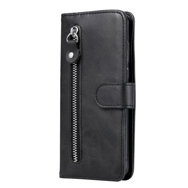 For Honor X6a Calf Texture Zipper Leather Phone Case(Black)