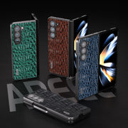 For Samsung Galaxy Z Fold5 ABEEL Genuine Leather Sky Series Black Edge Phone Case(Black)
