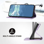 For Honor 70 Lite Line Pattern Skin Feel Leather Phone Case(Light Purple)