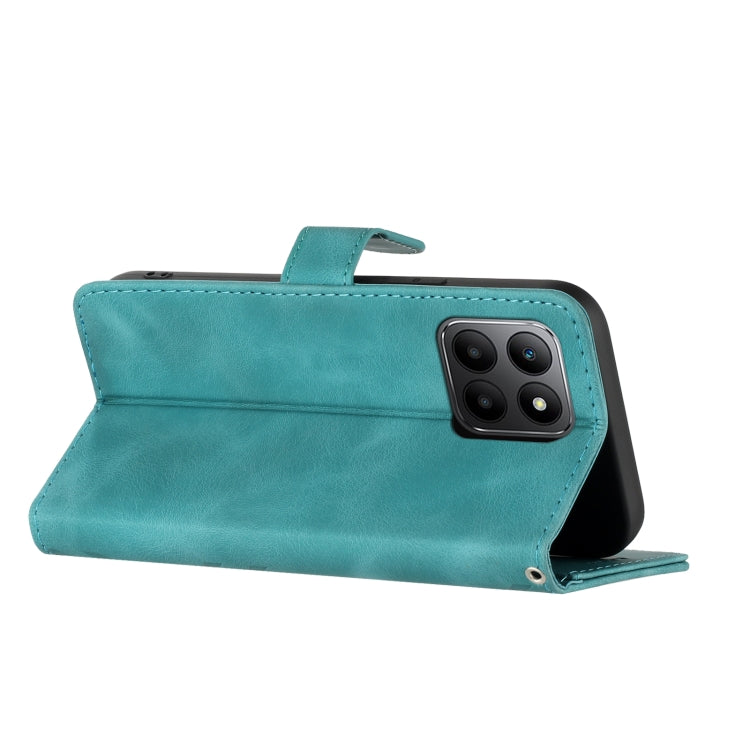 For Honor 70 Lite Line Pattern Skin Feel Leather Phone Case(Light Blue)