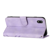 For Honor 8S Line Pattern Skin Feel Leather Phone Case(Light Purple)