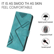 For Honor 8S Line Pattern Skin Feel Leather Phone Case(Light Blue)