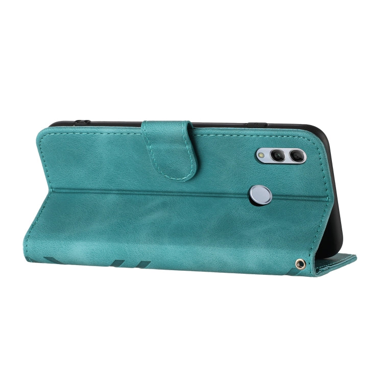 For Honor 10 Lite Line Pattern Skin Feel Leather Phone Case(Light Blue)
