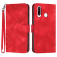 For Honor 20S Russia /20 lite Russia  Line Pattern Skin Feel Leather Phone Case(Red) - free shipping - PMC TechLife - Order now!