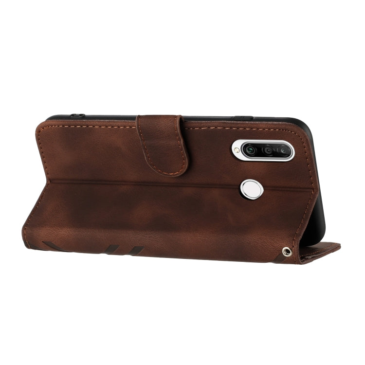 For Honor 20S Russia /20 lite Russia  Line Pattern Skin Feel Leather Phone Case(Coffee)