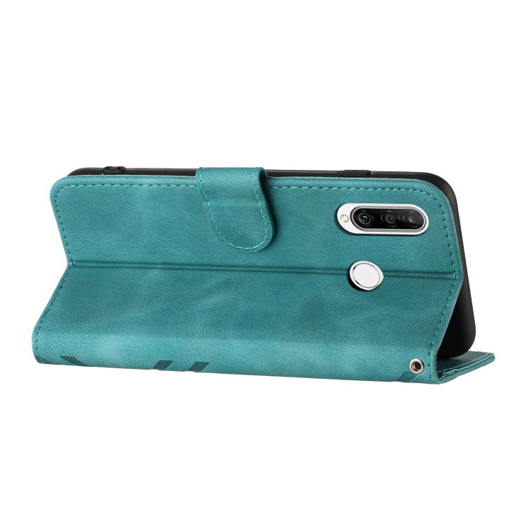 For Honor 20S Russia /20 lite Russia  Line Pattern Skin Feel Leather Phone Case(Light Blue)