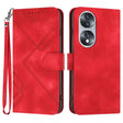For Honor 70 Line Pattern Skin Feel Leather Phone Case(Red) - free shipping - PMC TechLife - Order now!