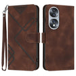For Honor 70 Line Pattern Skin Feel Leather Phone Case(Coffee) - free shipping - PMC TechLife - Order now!