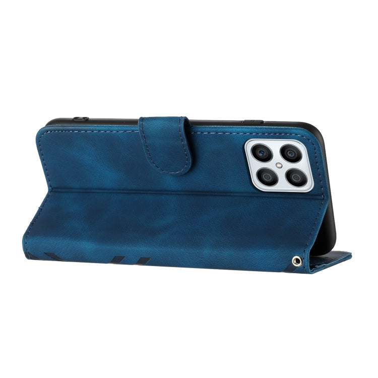 For Honor X8 4G/X30i/Play6T Pro Line Pattern Skin Feel Leather Phone Case(Royal Blue)