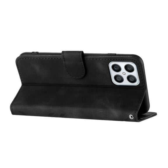 For Honor X8 4G/X30i/Play6T Pro Line Pattern Skin Feel Leather Phone Case(Black)